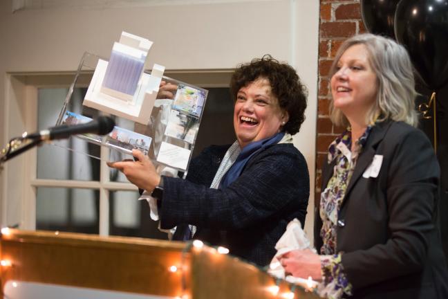 During Tuesday’s celebration, Judge Nan Waller was presented a model of the new central courthouse.