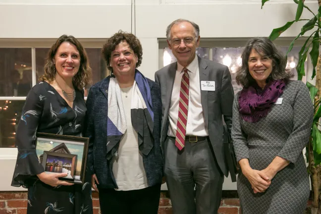 From left: Chair Deborah Kafoury, Judge Nan Waller, Chief Justice Tom Balmer and Commissioner Sharon Meieran