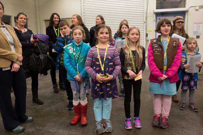 The Girl Scouts of Oregon and Southwest Washington toured the Multnomah County Duniway-Lovejoy Elections Building in Southeast Portland on Election Tuesday.