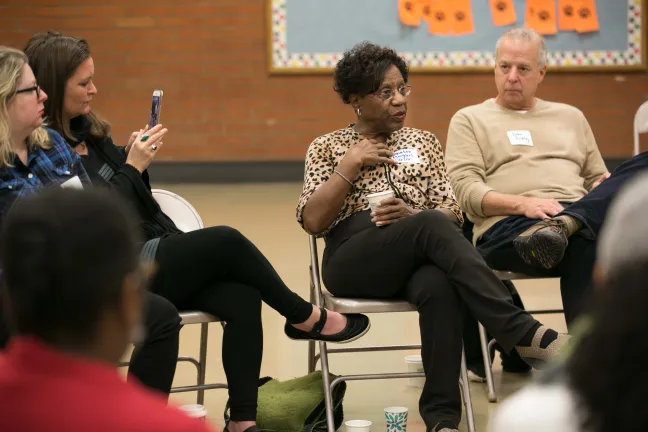 Former State Senator Margaret Carter attended the January 27 town hall at Shaver Elementary School in Northeast Portland.