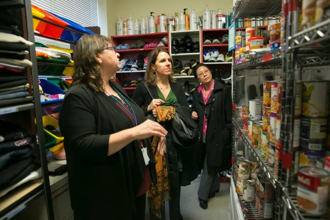 One of the features of My Father’s Place is a walk-in food pantry where families can shop.