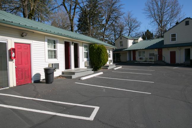 The vacant Budget Lodge motel is undergoing renovations to house people recovering from mental health crisis.