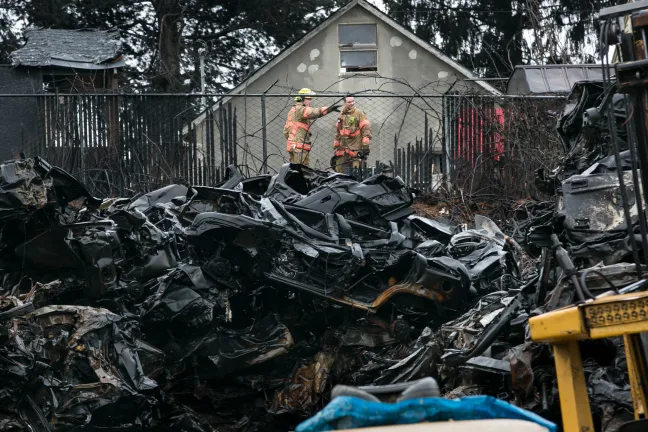 The fire at a scrap yard off Killingsworth was contained on Tuesday
