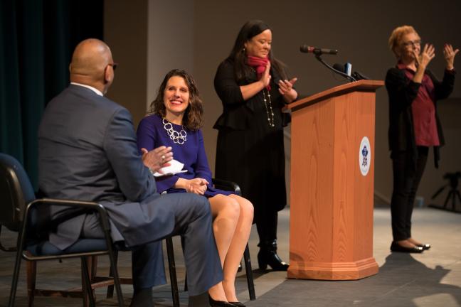 A question period during the 2018 State of the County was moderated by It was moderated by Kevin Modica, former Portland Police Bureau assistant chief .