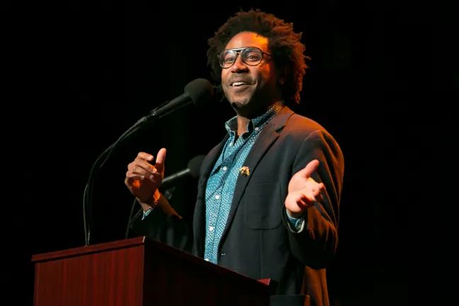 Marc Dones of the Center for Social Innovation speaks during the SPARC kickoff event March 19, 2018.