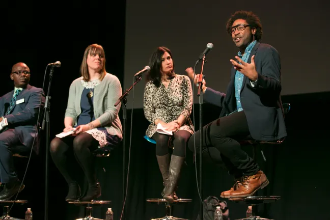 Panelists at the SPARC kickoff hosted by A Home for Everyone on March 19, 2018, at Revolution Hall.