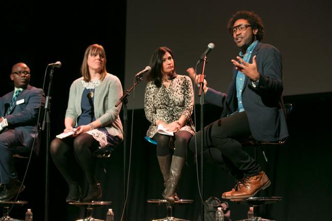 Panelists at the SPARC kickoff hosted by A Home for Everyone on March 19, 2018, at Revolution Hall.