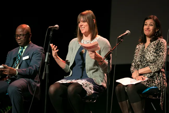 Emily Nelson of JOIN speaks during the SPARC kickoff event March 19, 2018.