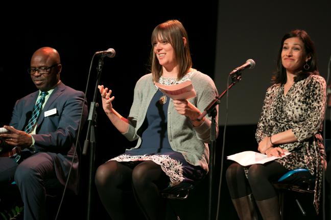 Emily Nelson of JOIN speaks during the SPARC kickoff event March 19, 2018.