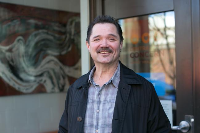 LEAD® client Ty Grove poses for picture. Grove has been clean for about six months. He moved into his east Portland apartment last month.