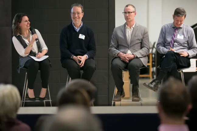 Chair Deborah Kafoury on a panel with Sen. Michael Dembrow, Metro Councilor Sam Chase and Rep. Rob Nosse.