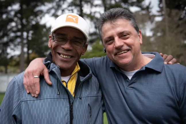Luis Paterson, Left, is a graduate of Latino Homebase Recovery, where Mario Cardenas, right, works as a counselor.