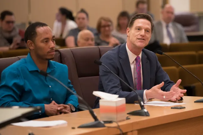 David Hidalgo, director of the Mental Health and Addiction Services, speaks during Thursday's meeting.