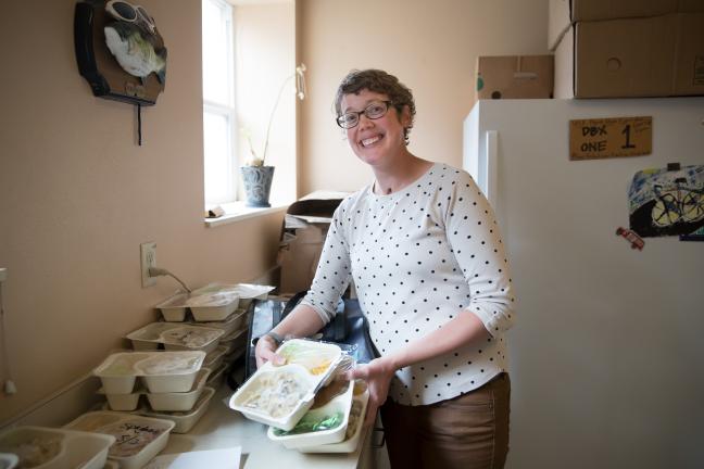 Megan Lewis coordinates the Daily Bread Express, a home-meal program that has served homebound low-income people with HIV and AIDS.