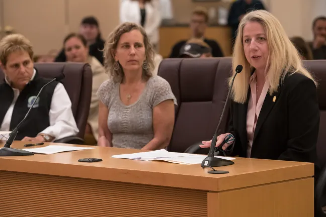 From right: Sharon Harmon of the Oregon Humane Society, community activist Andrea Kozil and Multnomah County Animal Services Director Jackie Rose
