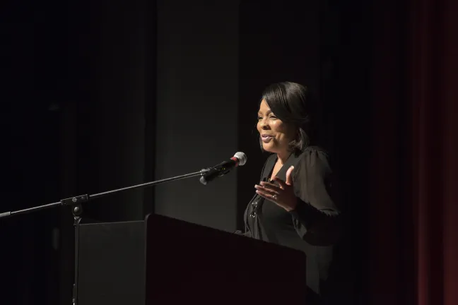 Commissioner Loretta Smith speaks at the 2018 launch of SummerWorks.