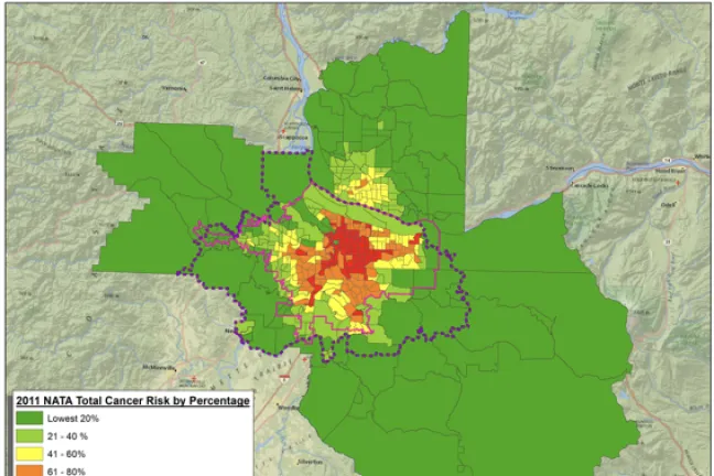 The 2011 data on cancer risk by census tract does not take diesel particulate into account.