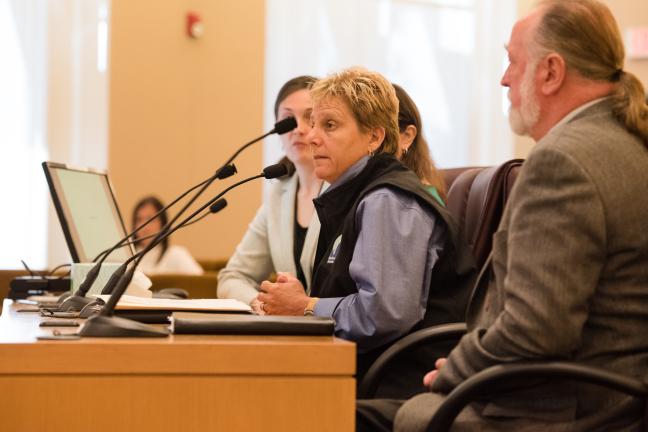 Animal Services Director Jackie Rose (foreground) and Department of Community Services Director Kim Peoples (right)