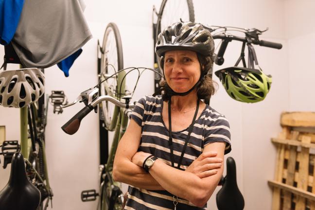 Central Library Access Services Assistant Carol Rentschler is one of dozens of Central library staff who choose to bike, walk or take public transportation to work.