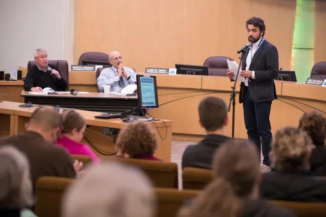 John Wasiutynski, director of the Office of Sustainability for Multnomah County, testifies on behalf of the county against EPA's proposed change