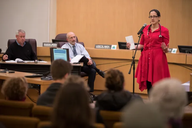 Dr. Erika Moseson, a pulmonary critical care doctor, testified against EPA's proposed changes