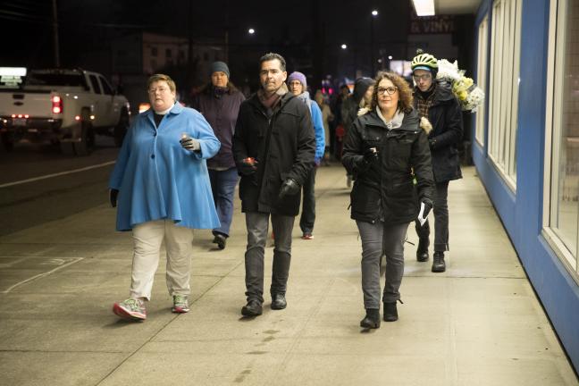 Clergy and community leaders led the procession.