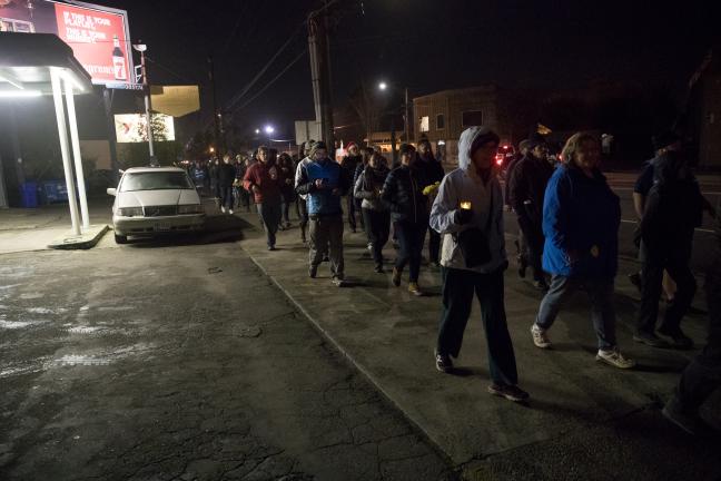 Walkers at the Vigil of Remembrance.