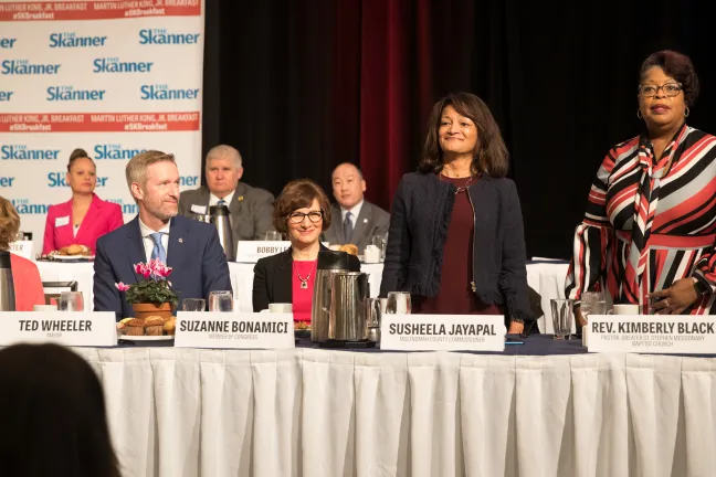 Alonzo Chadwick led the music selection at the 33rd Annual Skanner Foundation Breakfast.