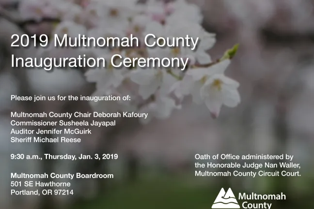 2019 Inauguration Ceremony invite