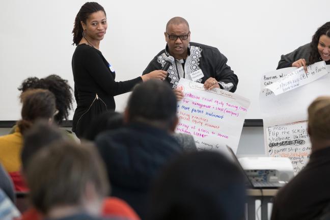 Clinicians share feedback from a break-out session on culturally-specific services