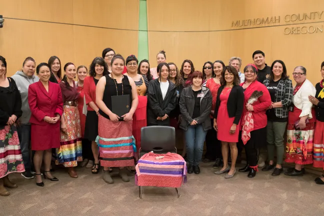 Invited guests wear red 