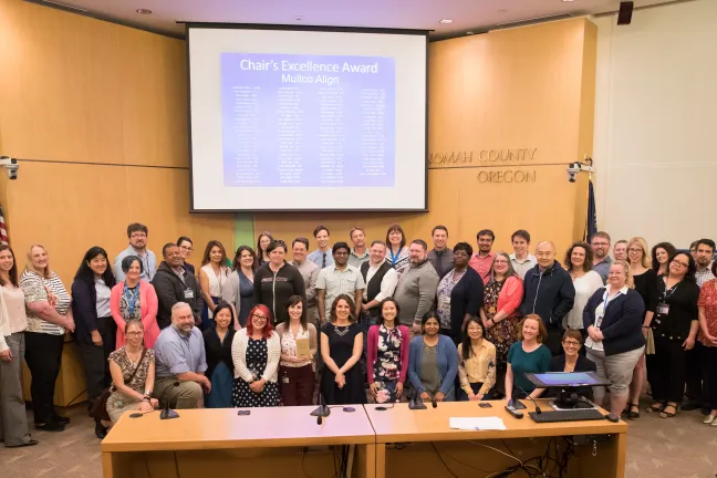 MultCo Align project team, winner of the Chair's Excellence Award