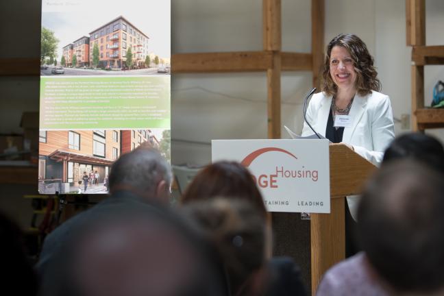 Chair Deborah Kafoury speaks at the North Williams Center groundbreaking ceremony May 30, 2019.