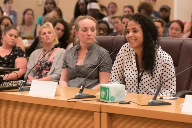 At a County budget hearing May 8, 2019.