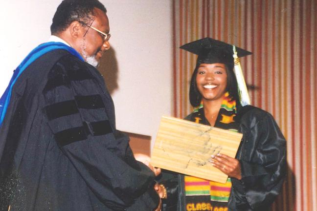 Ebony Clarke was the first in her family to attend college, and went right into graduate school.