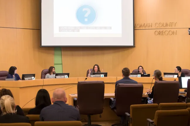 Multnomah County Board hears updates on legislative impacts to the County's Justice Reinvestment Program.