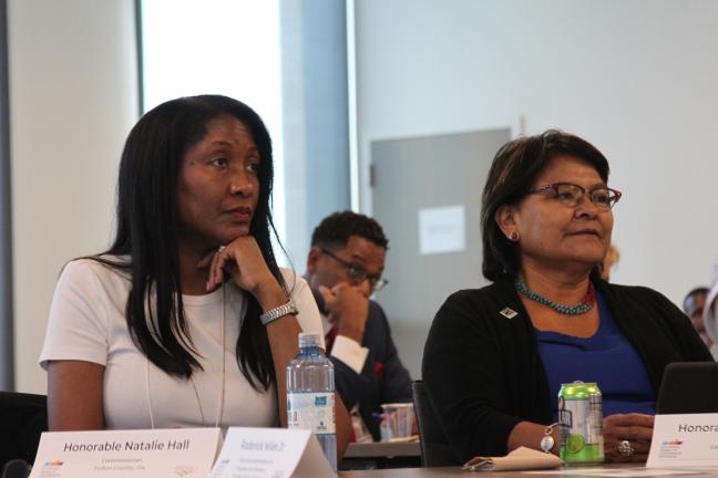 Gerogia Commissioner Natalie Hall, left, and Arizona Supervisor Lena Fowler