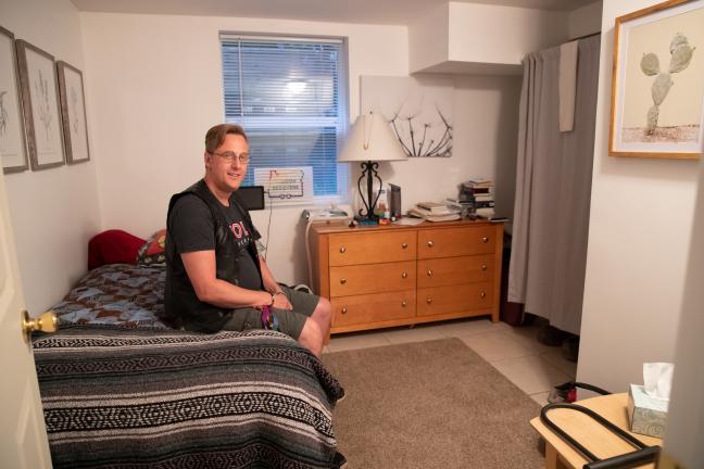 Trent Halverson moved into the Quest house in April and is coming up on six moths of sobriety.