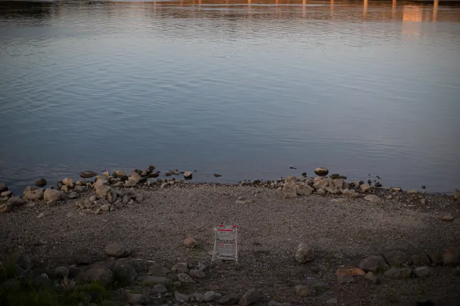 Looking out over the Columbia River, where a man was found dead.