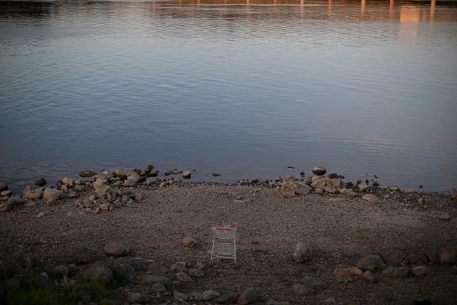 Looking out over the Columbia River, where a man was found dead.