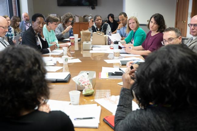 A steering committee for the second phase of behavioral health reform gather in October 2019.