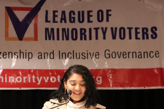 League of Minority Voters Speech & Debate program graduate Yadira Baltier shared a powerful poem at the 10th Annual State of Civil Rights forum about how her own experience with criminal justice inspires her to one day go to law school.