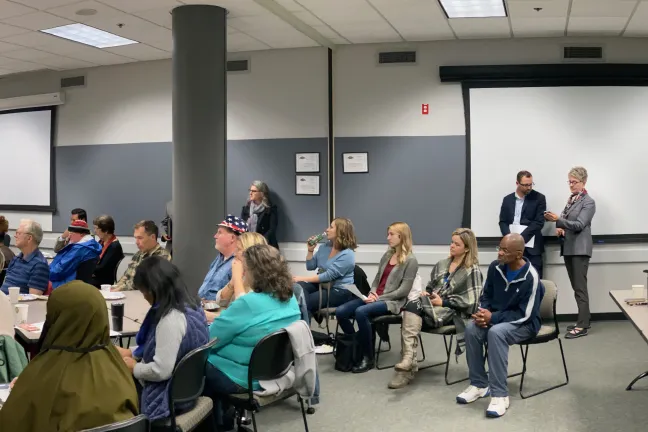 Panoramic shot of October East County Issue Forum.