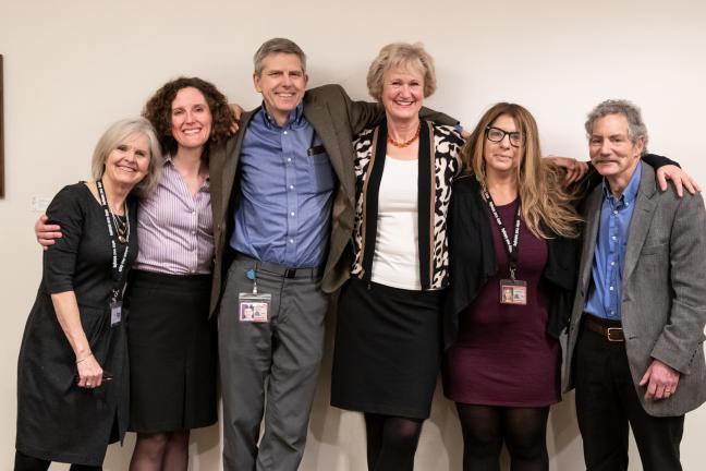 From left, Communications Director Julie Sullivan-Springhetti, Health Officer Dr. Jennifer Vines, Paul Lewis, former legislative director Claudia Black, Public Health Division Deputy Director Jessica Guernsey, and former health officer Gary Oxman