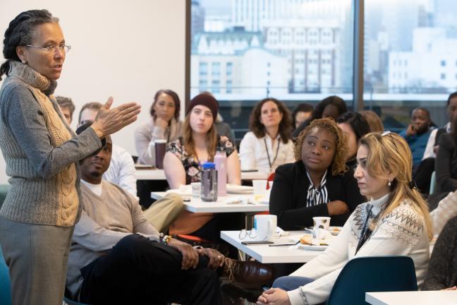 Dr. Camara Jones, M.D., Ph.D., a professor of public health at Morehouse School of Health stopped by to talk to Health Department staff during a trip to Portland.