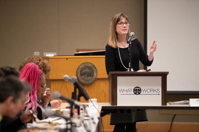 Mai Fernandez, a former New York City prosecutor who now leads the National Center for Victims of Crime, shared stories of people who’d been offenders and victims.  