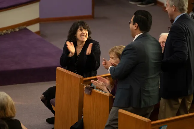 County Commissioner Dr. Sharon Meieran at the service.
