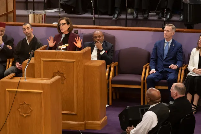 Gov. Kate Brown speaks at the annual MLK celebration.