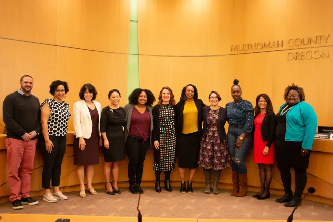 Board celebrates Black History and Future month with businesswomen.