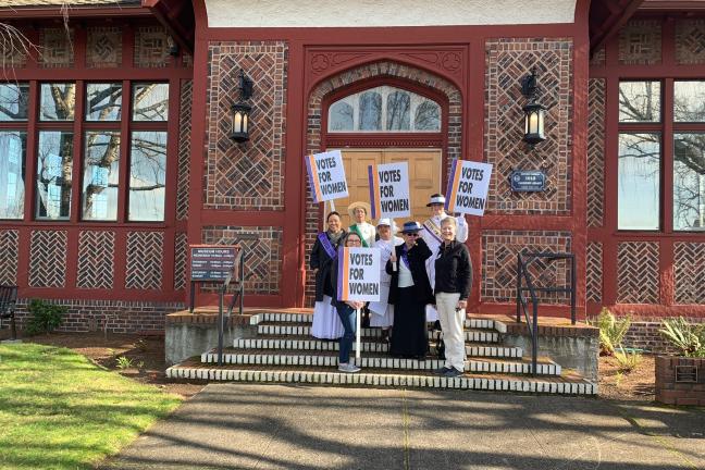 Women celebrating the 19th Amendment in Gresham